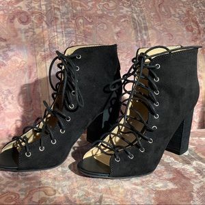 Lace up booties new with box